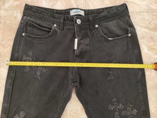 Jeans uomo neri con strass