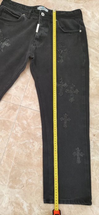 Jeans uomo neri con strass