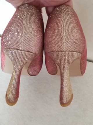 Décolleté glitter oro/rosa t.36