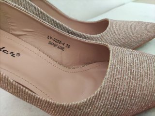 Décolleté glitter oro/rosa t.36