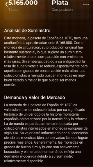 Moneda España 1870 1 peseta de plata