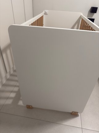 Cuna madera roble y blanco 60x120cm
