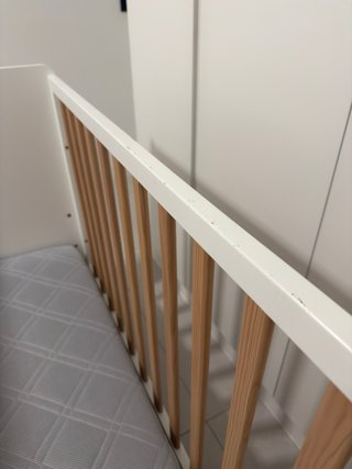 Cuna madera roble y blanco 60x120cm