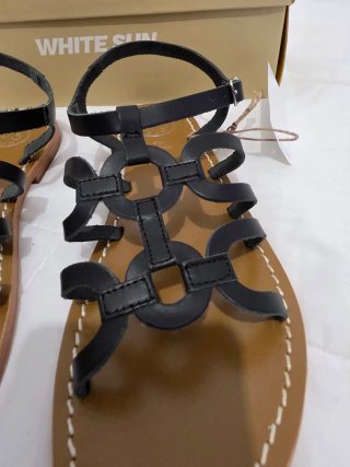 Sandalias White Sun Piel Negra