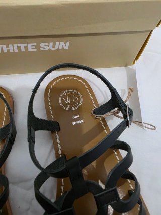 Sandalias White Sun Piel Negra
