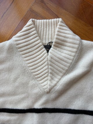 Jersey Massimo Dutti Rayas Blanco y Negro