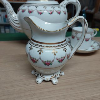 Set Tè Ceramica Vintage Oro e Bianco
