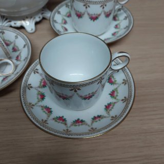Set Tè Ceramica Vintage Oro e Bianco