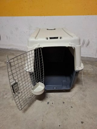 Transportín perro grande beige/gris