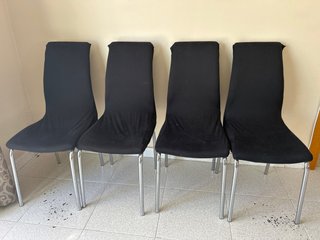 Juego de 4 sillas de comedor negras