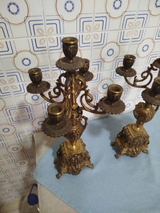 Candelabros de Bronce Antiguos