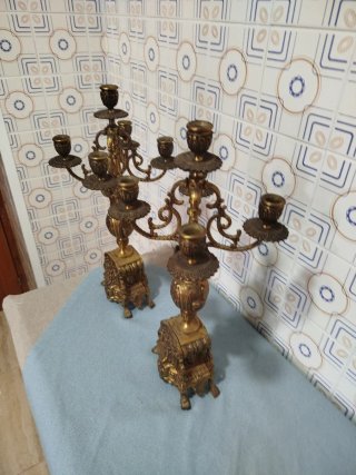 Candelabros de Bronce Antiguos