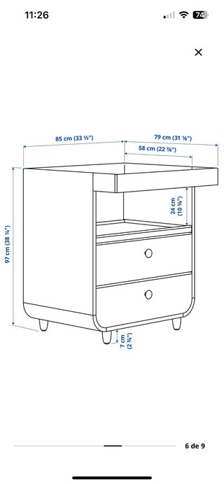 Cambiador Ikea Myllra Blanco