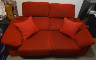 Sofá reclinable y extraíble rojo