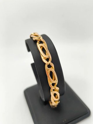 Pulsera Oro 18k estilo Italiana eslabón doble oval