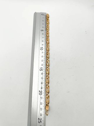 Pulsera Oro 18k estilo Italiana eslabón doble oval