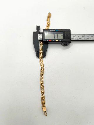 Pulsera Oro 18k estilo Italiana eslabón doble oval