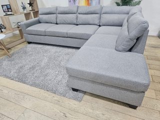 Sofá rinconera gris de 6 plazas