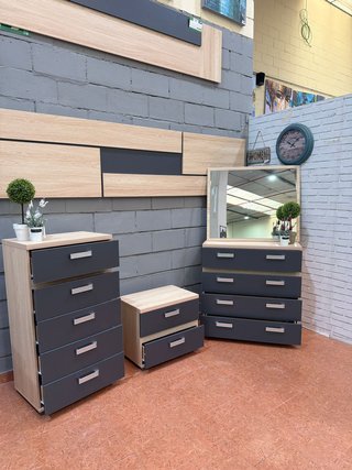 Pack Habitación Muebles Madera y Metal