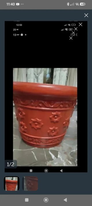 Maceta grande de terracota roja
