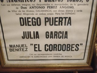 Cartel Antiguo Corrida de Toros Madrid