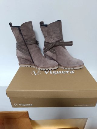 Botines Viguera Beige/Marrón Talla 39