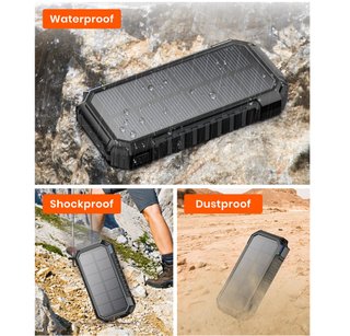 Batería externa solar 26800mAh inalámbrica