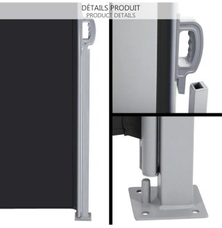 VOUNOT® Toldo Lateral Retráctil, 140x300, Negro