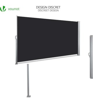 VOUNOT® Toldo Lateral Retráctil, 140x300, Negro