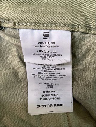 Pantalón chino hombre de G-Star Raw (W30/L32)