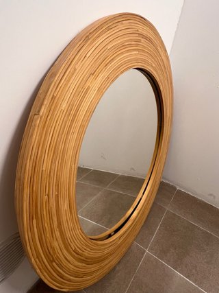 Espejo redondo madera