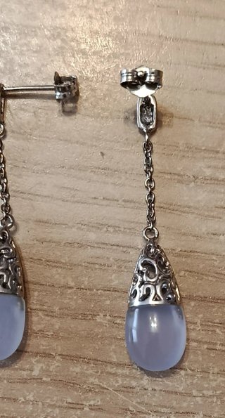 Pendientes Plata Colgantes Azul