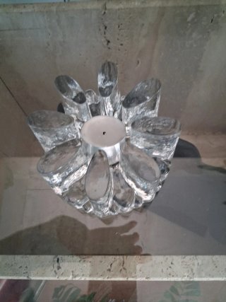 Candelabro de cristal estilo flor