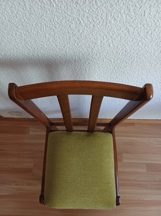 Silla vintage madera tapizada verde