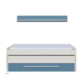 Cama nido blanca y azul