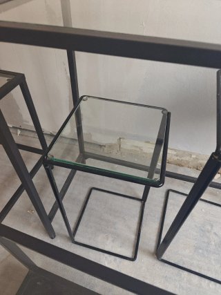 Conjunto Muebles Metal y Cristal