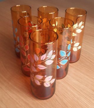 Vasos vintage decorados - Set de 6