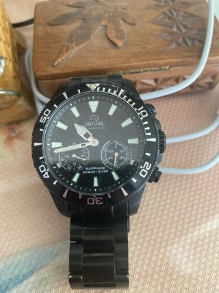 Reloj Jaguar Negro Cronógrafo Sumergible
