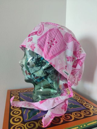 Gorro Quirúrgico Rosa y Blanco