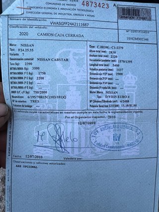 Camión Nissan Cabstar