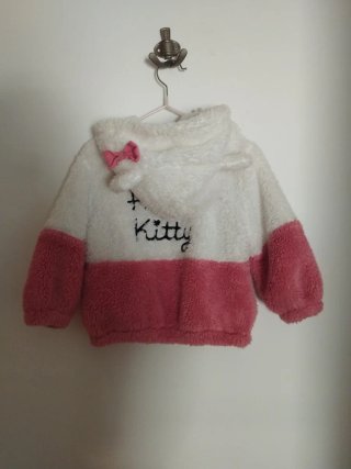 Chaqueta Hello Kitty peluche blanco y rosa