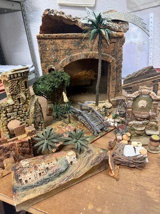Pesebre Belén Antiguo con Accesorios