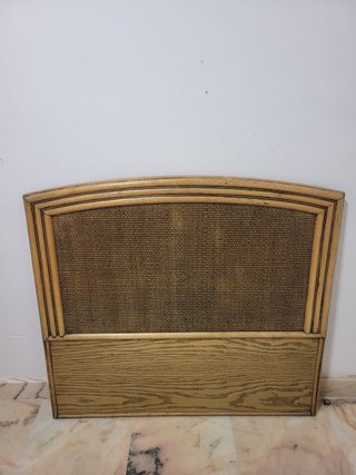 Cabecero de cama ratán y madera