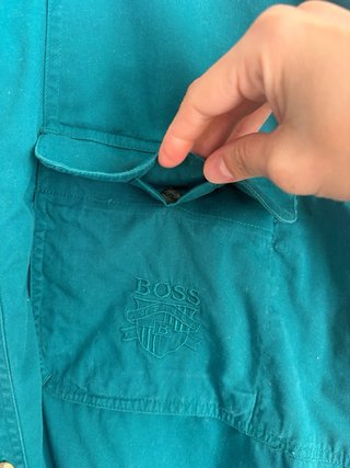 Camisa Boss America Talla L Verde Azulado