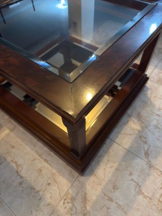 Mesa de centro madera y cristal