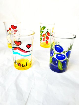 6 Bicchieri Shot 40ml Decorati