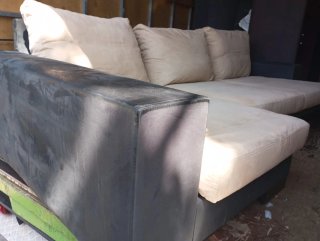 Sofá modular beige de tela