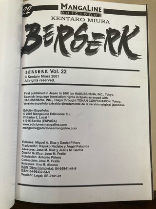 Cómic Berserk n 22