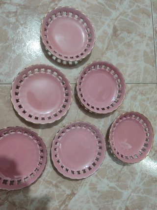 Juego de 6 platitos de porcelana dorados 12 CM