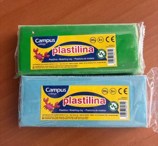 Plastilina Campus College (200g) - Verde y Azul